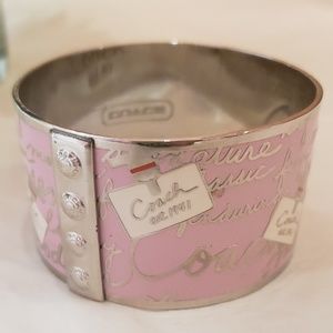 Coach Jewelry - Coach, wide silver bangle with whimsical design Coach Jewelry - Coach, wide silver bangle with whimsical design
